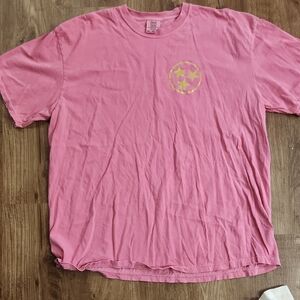 Comfort Colors Pink Tee with Yellow Graphic